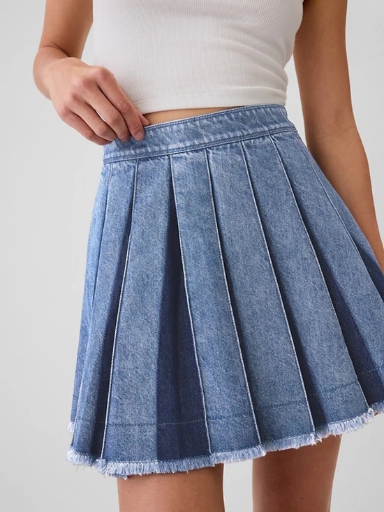 GAP Dresses & Skirts - GAP Denim Mini Circle Skirt Panelled Dark Light Blue Frayed Hem Grunge Y2K 28 6R